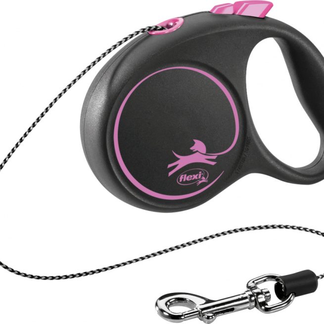Lesa Flexi Black Design, Snur, XS: 3m/8kg, Roz, 12246