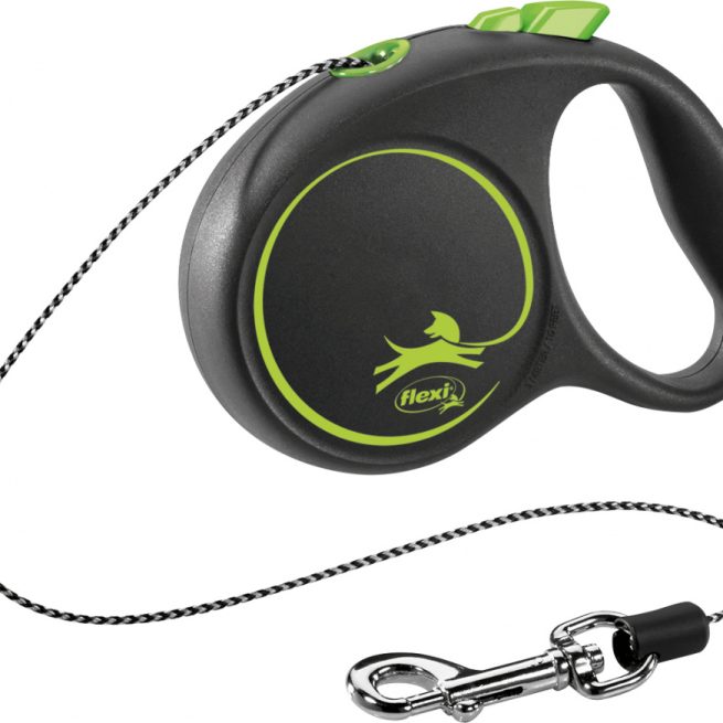 Lesa Flexi Black Design, Snur, XS: 3m/8kg, Green, 12244