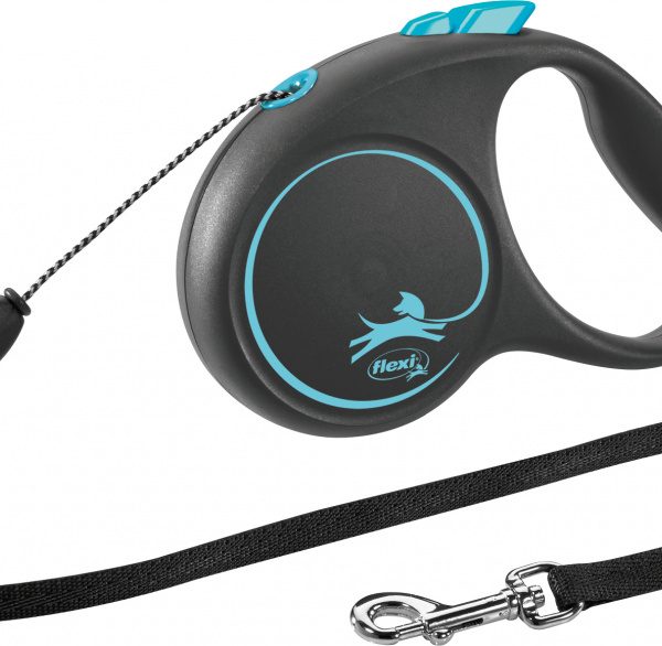 Lesa Flexi Black Design, Snur, S: 5m/12kg, Albastru, 12252