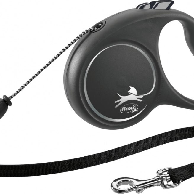 Lesa Flexi Black Design, Snur, M: 5m/20 kg, Negru, 12261