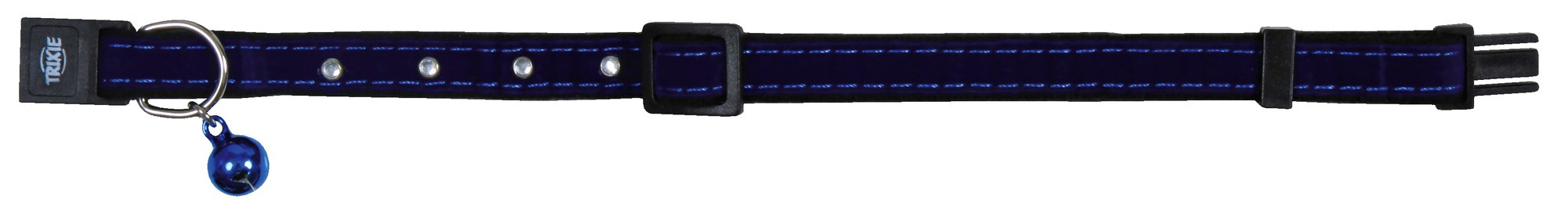 Zgardă catifelată cu clopoțel și strasuri