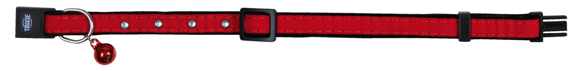 Zgardă catifelată cu clopoțel și strasuri