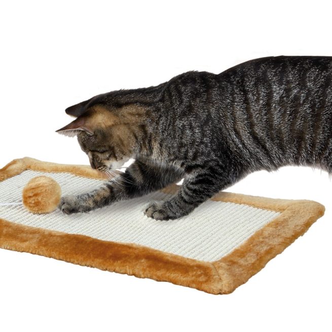 Covoraș de zgâriat din sisal cu jucărie 55x35cm