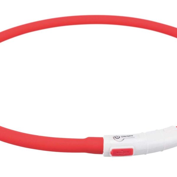 Zgarda/Led Incarcare Usb, XS-XL, 70 cm/10 mm, Rosu, 12643