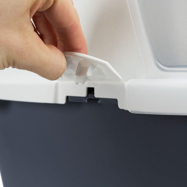 Litiera cu Acoperis Vico 40x40x56 cm Gri/Alb 40341