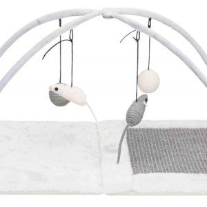 Sisal Plat Junior cu 4 Jucarii, 60 x 33 x 42 cm, Gri, 43114