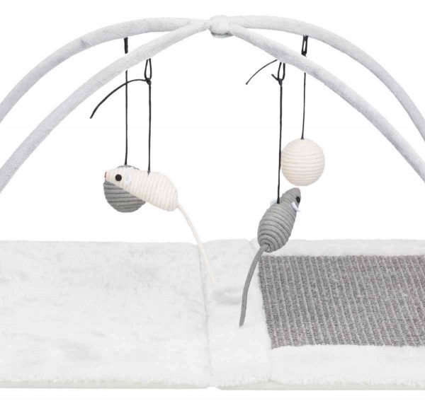 Sisal Plat Junior cu 4 Jucarii, 60 x 33 x 42 cm, Gri, 43114