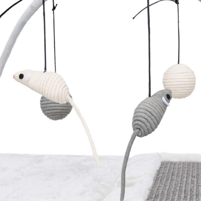 Sisal Plat Junior cu 4 Jucarii, 60 x 33 x 42 cm, Gri, 43114