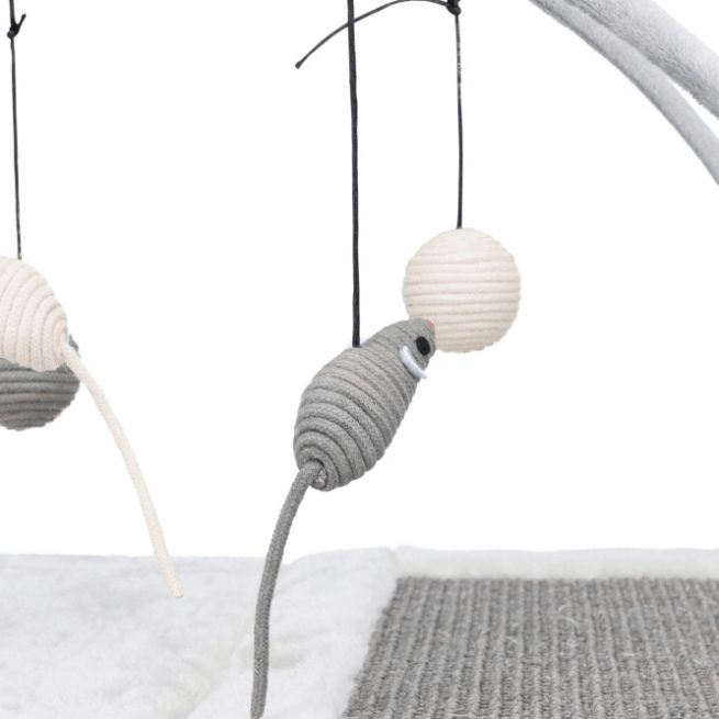 Sisal Plat Junior cu 4 Jucarii, 60 x 33 x 42 cm, Gri, 43114