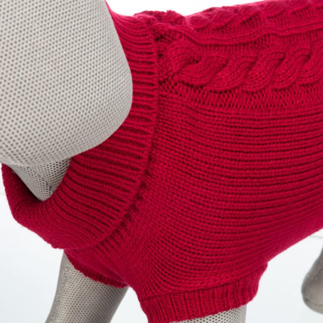 Pulover Kenton pentru Caini, M, 50 cm, Rosu, 680037