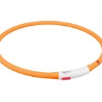 Zgardă/Led XS-XL 70 cm/10 mm portocalie încărcare USB