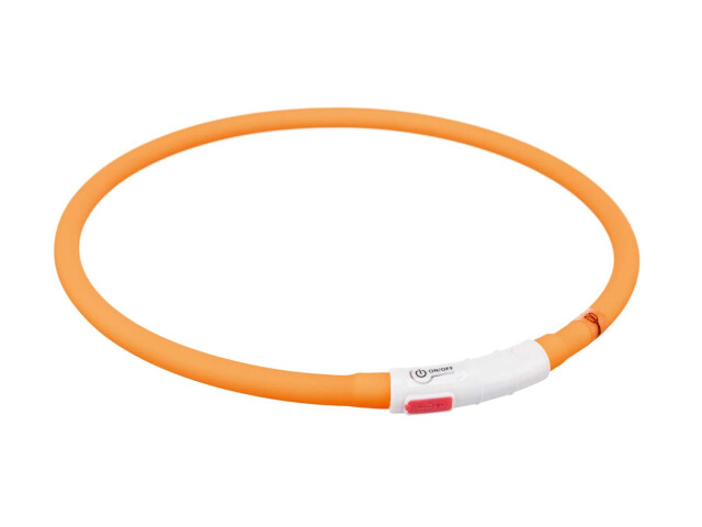 Zgardă/Led XS-XL 70 cm/10 mm portocalie încărcare USB