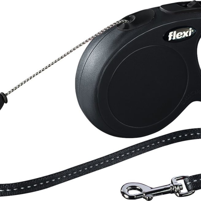 Lesa Flexi Snur Classic Long S 8 m 12 kg Negru 11801