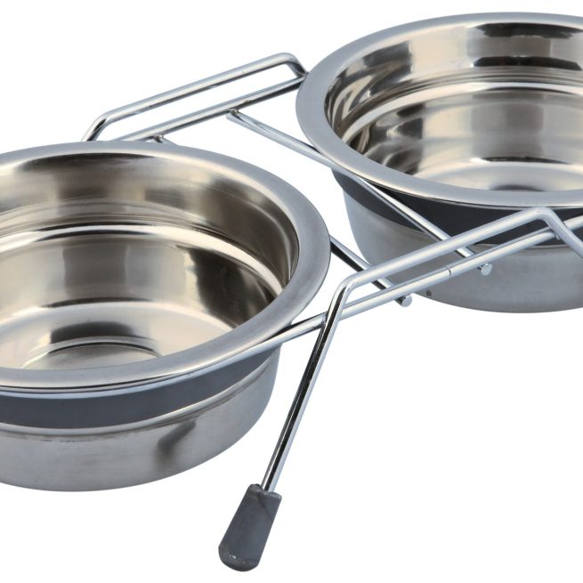 Castron Inox Dublu 2x0.45 l/13 cm cu Suport 25231