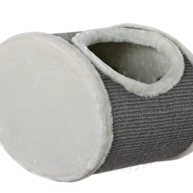 Culcuș pe perete 48x29x28 cu sisal/pluș alb/gri